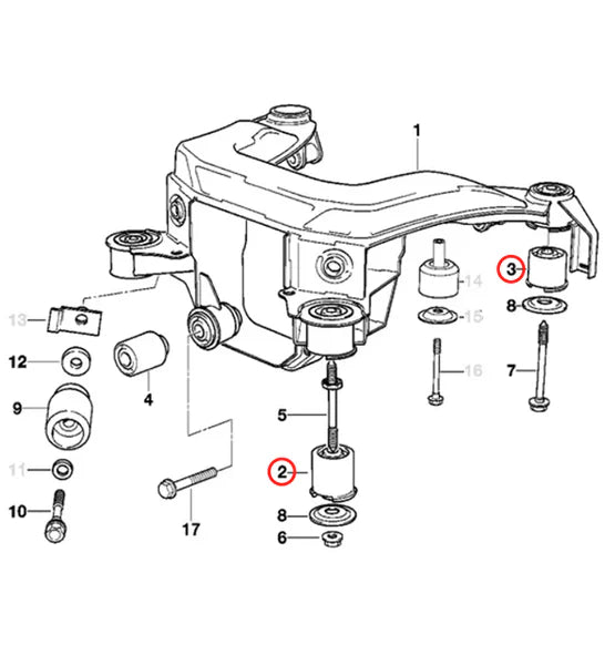 E36 M3 and Non-M Solid Subframe Raising Bushes