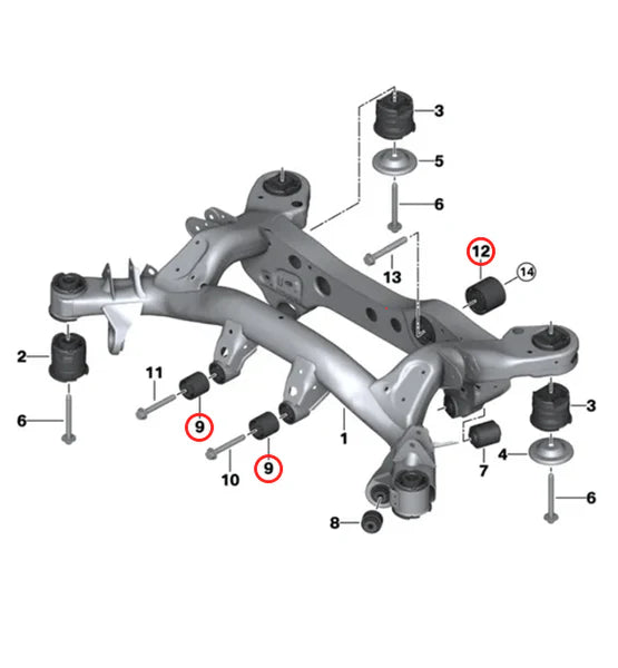 E8X/E9X/F2X/F3X Non-M Solid Diff Bushings