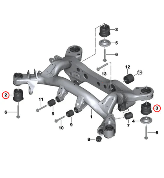 E8X/E9X Solid Rising Subframe Bushings