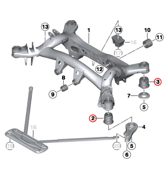 F2X/F3X Solid Subframe Raising Bushings