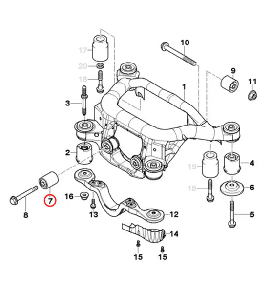 E46 Non-M Solid Front Differential Bushings